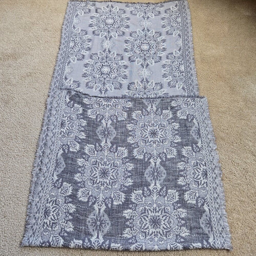 J. Jill Jacquard Snowflake Scarf Grey Onyx - Picture 5 of 7
